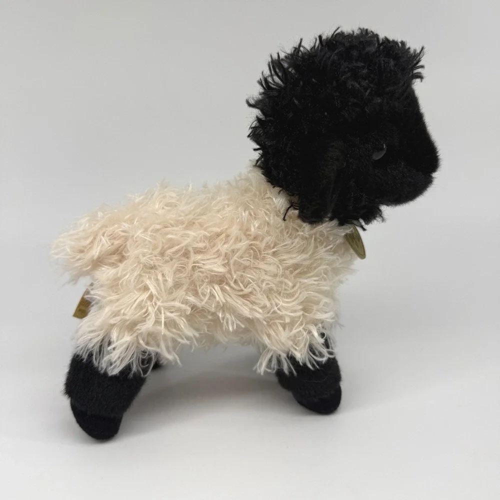 Aurora Miyoni Tots 8.5in Suffolk Lamb Plush Black Face Cream Fleece 26365
